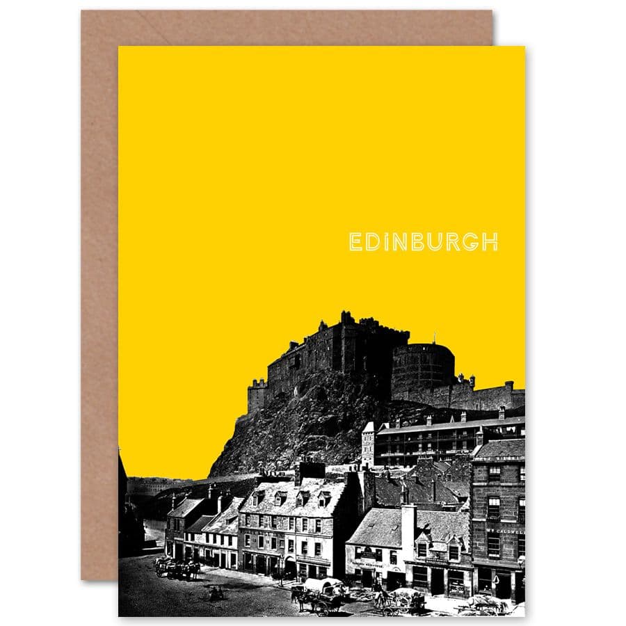 Grassmarket Edinburgh Yellow Greetings Card