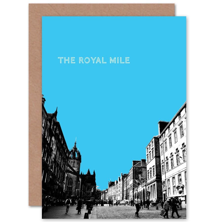 Royal Mile Edinburgh Sky Blue Greetings Card