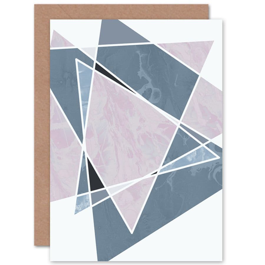 Abstract Pattern Lilac Triangles Artistic Shape Design Greetings Card