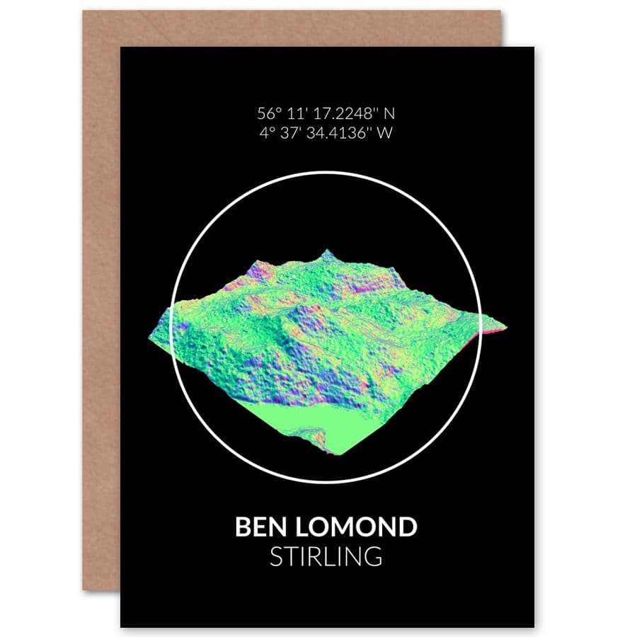 Ben Lomond Mountain Topography Perthshire Scotland Greetings Card