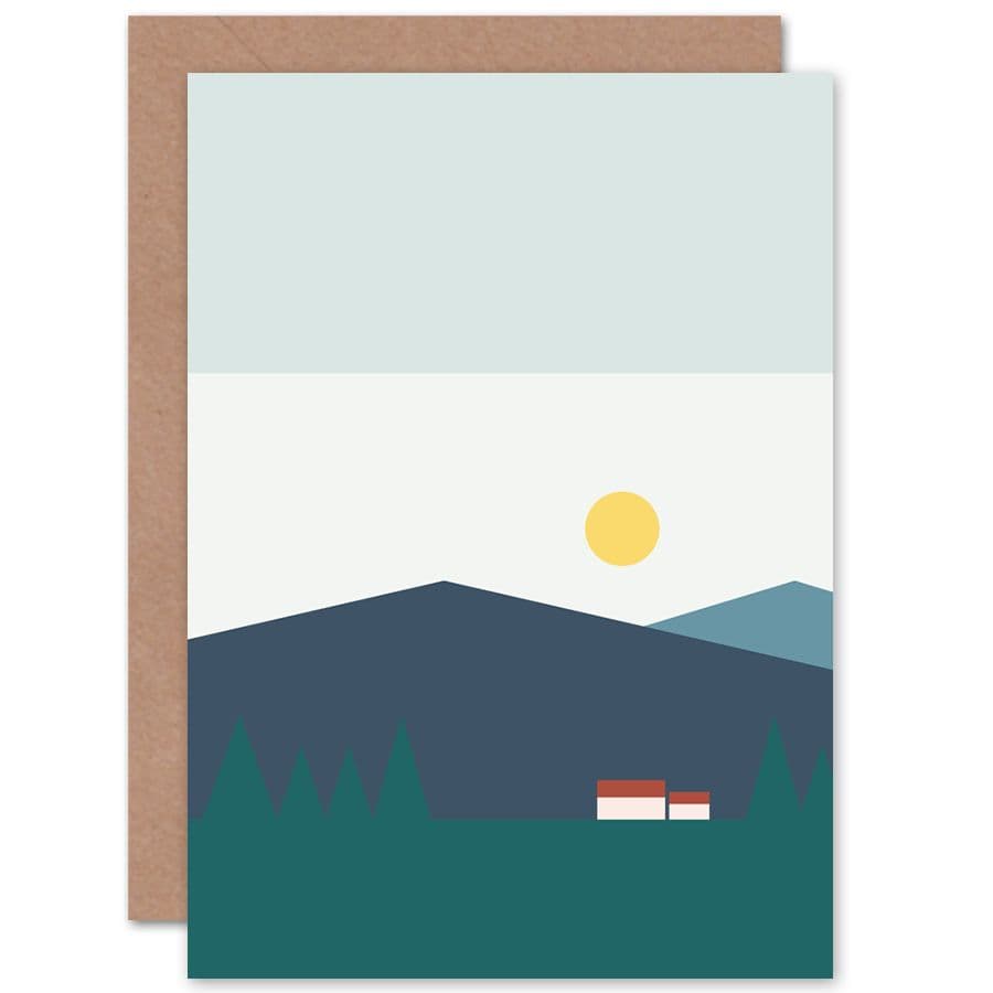Geometric Highland Sun Greetings Card