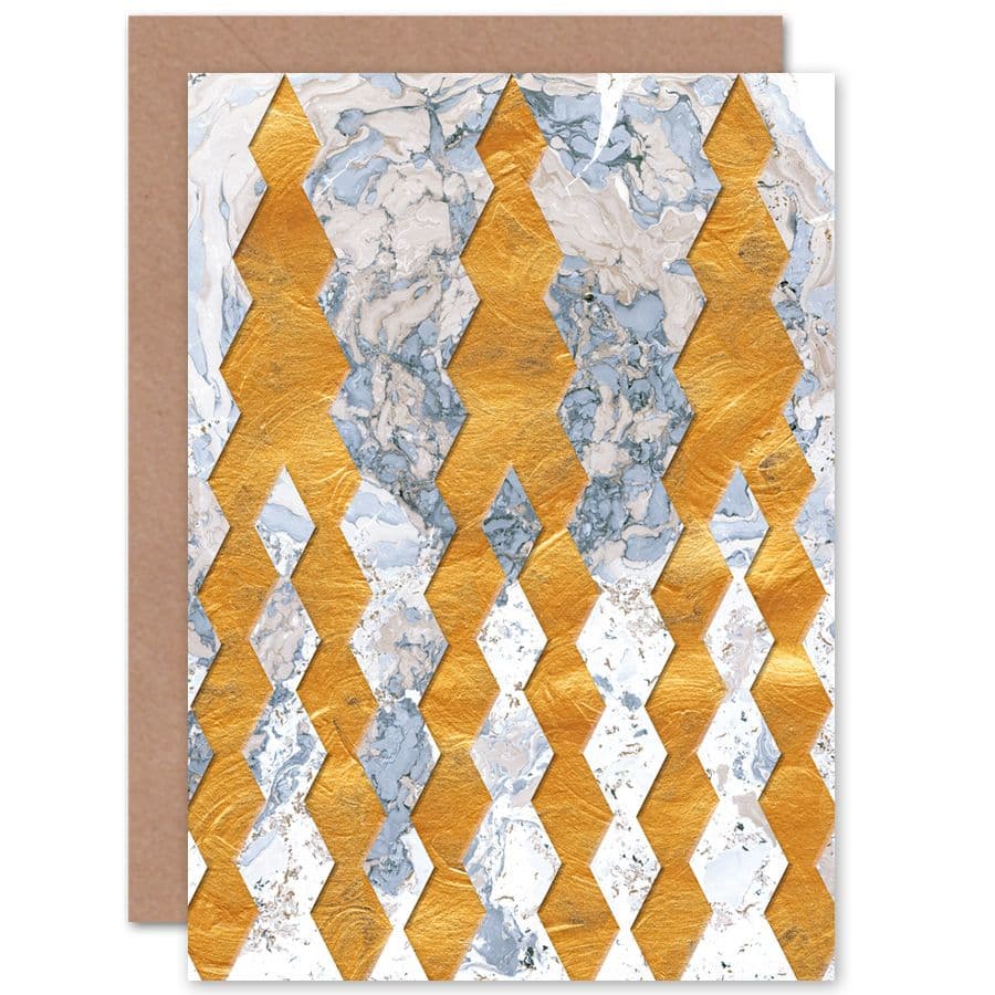 Gold Diamonds Marble Greetings Card