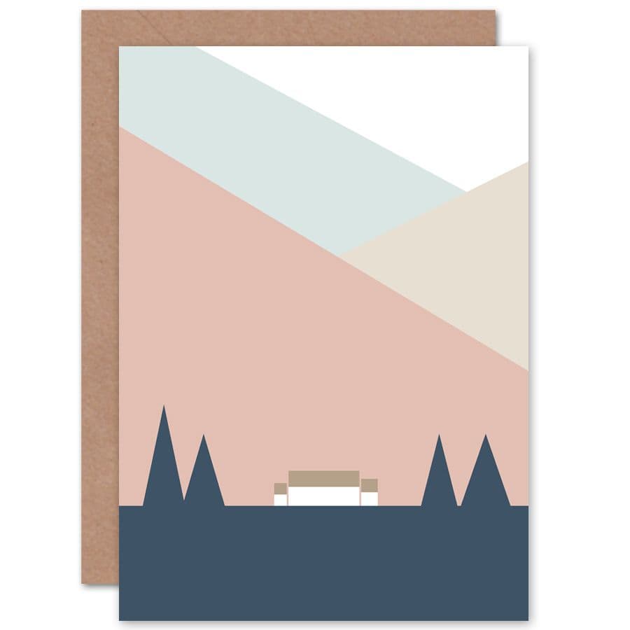 Pastel Geometric Shapes Scotland Scottish Highland Home Greetings Card