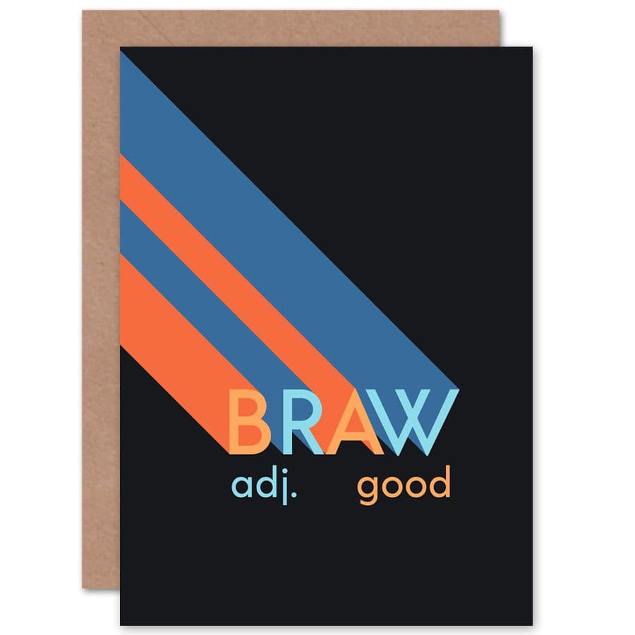 Scottish Word Definition Braw Good Scots Dictionary Greetings Card