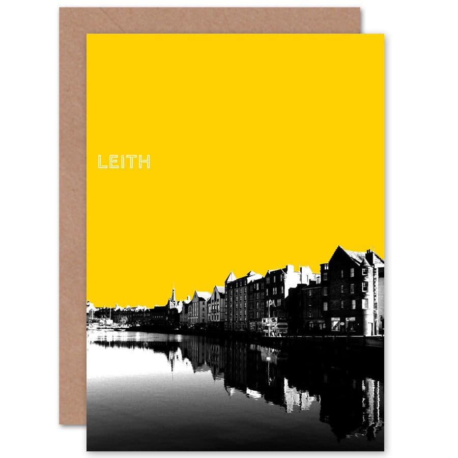 Leith Shore Edinburgh Yellow Greetings Card