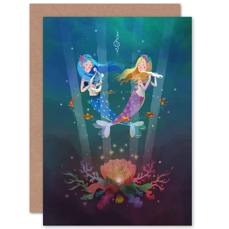 Mermaids Music Greetings Card