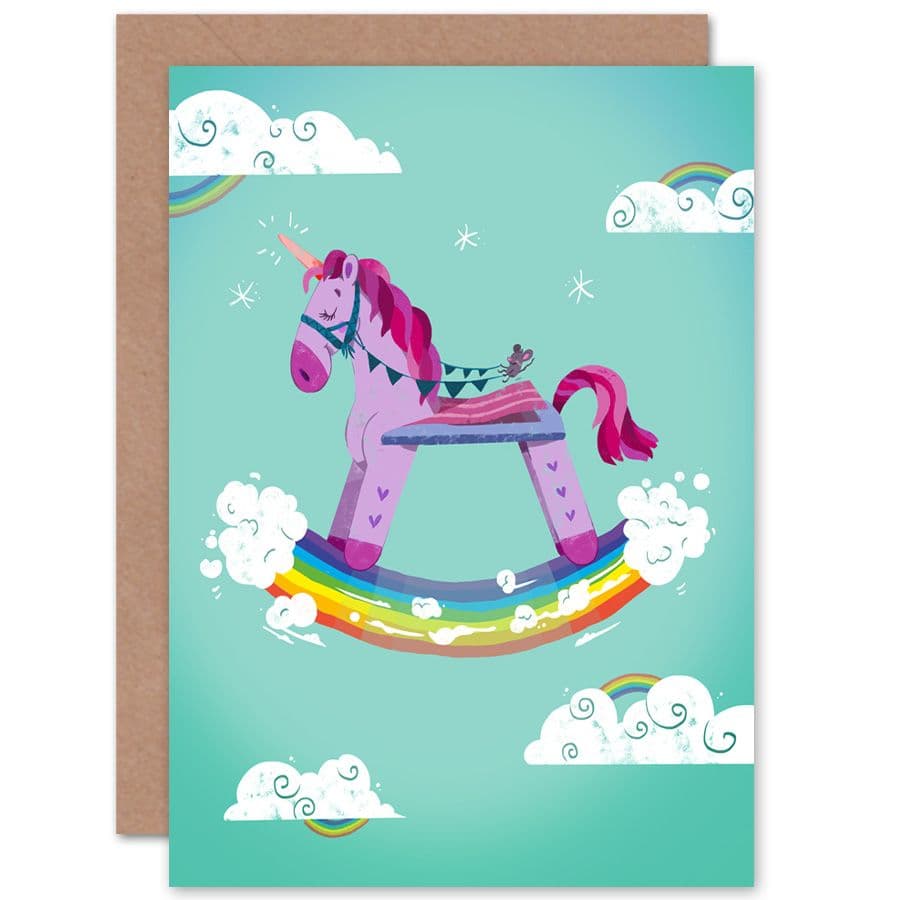 Rocking Unicorn Greetings Card