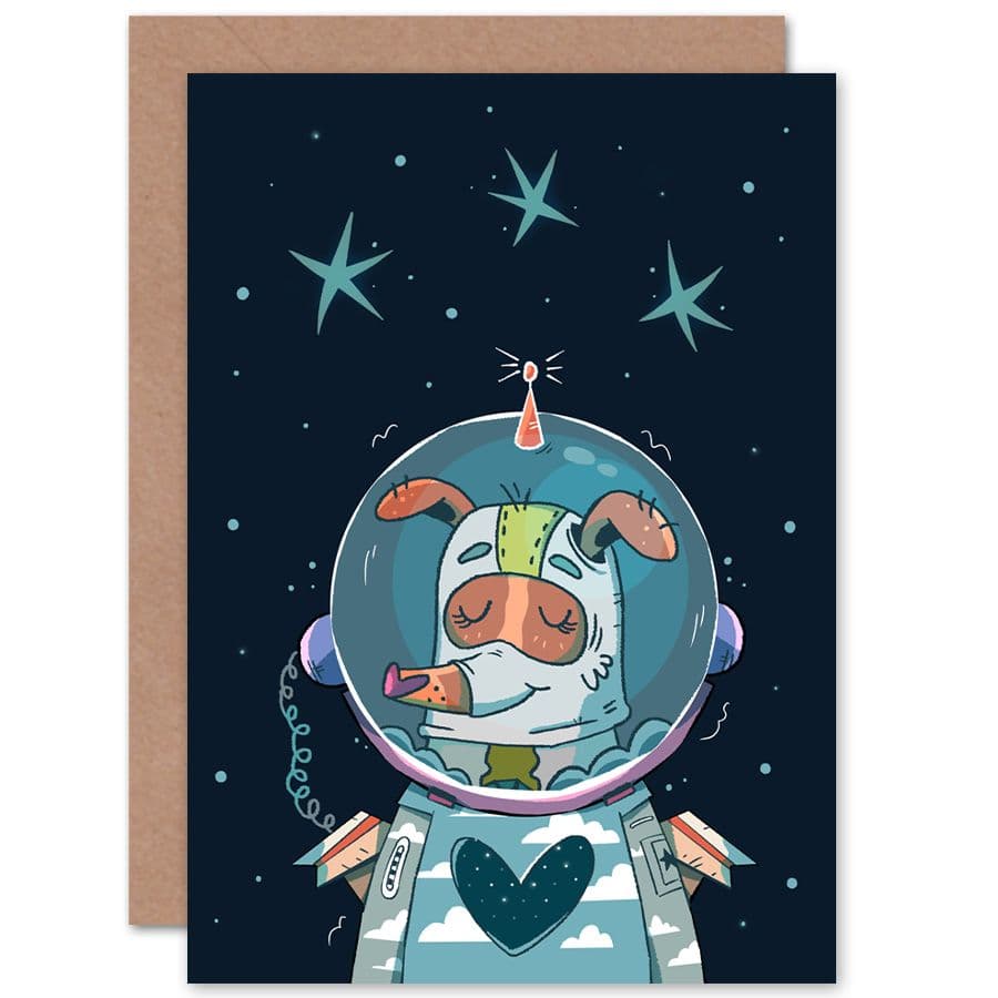 Laika Russian Space Dog Greetings Card