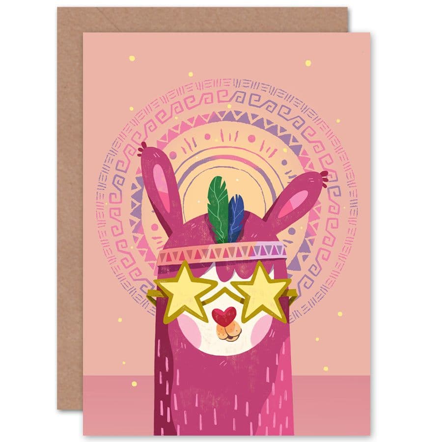 Llama Fashion Greetings Card