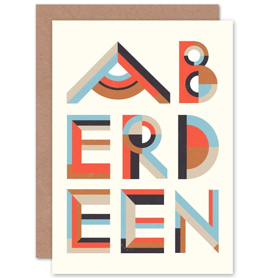 Aberdeen Colourful Word Greetings Card