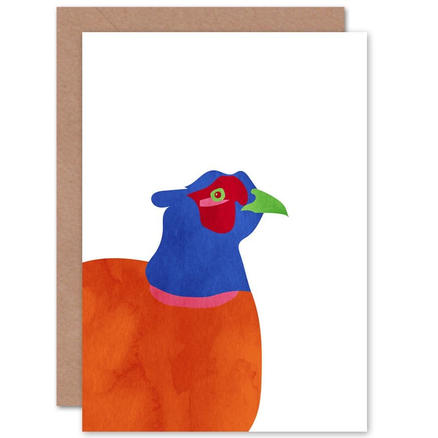 Bright Pheasant Bird Greetings Card