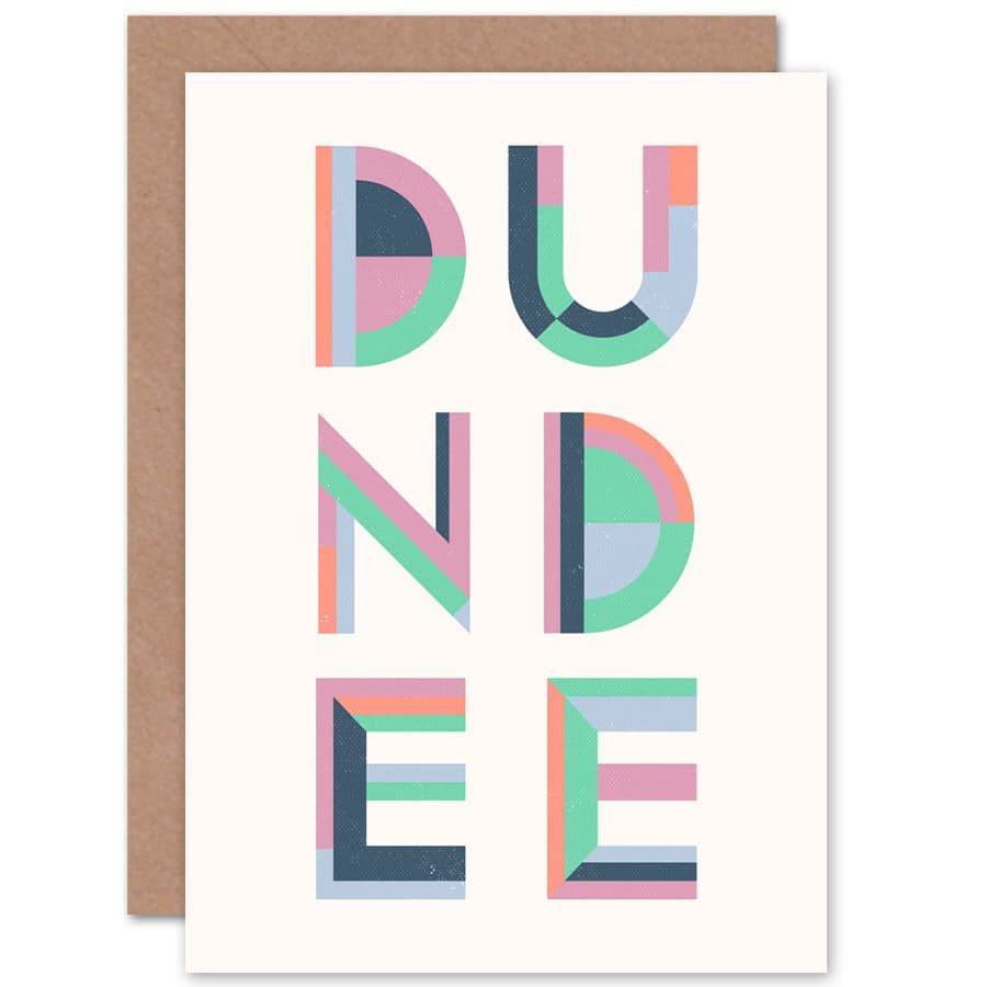 Dundee Colourful Word Greetings Card