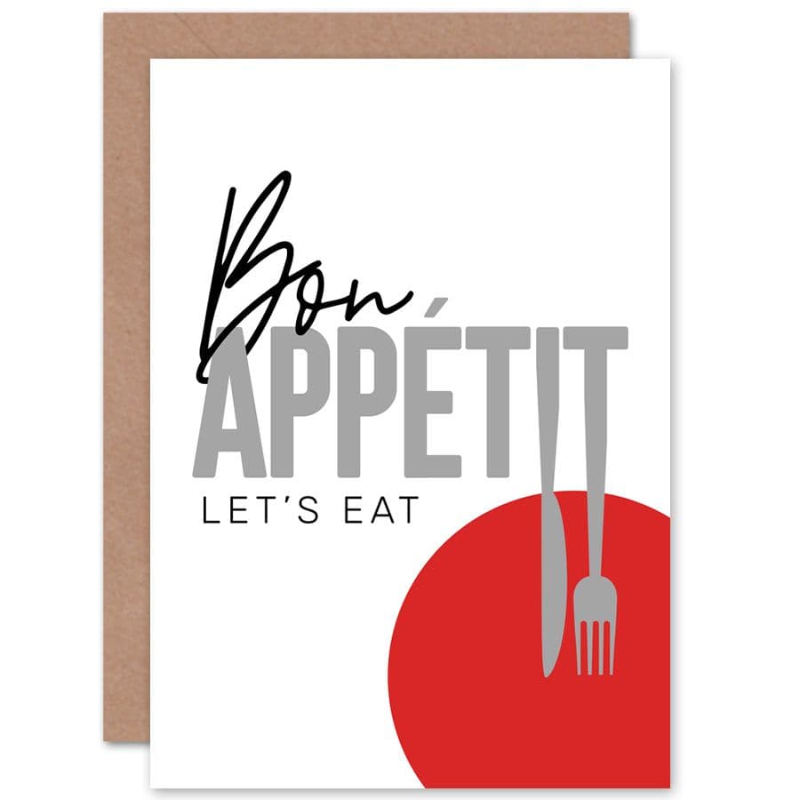 Bon Appetit Typography Greetings Card
