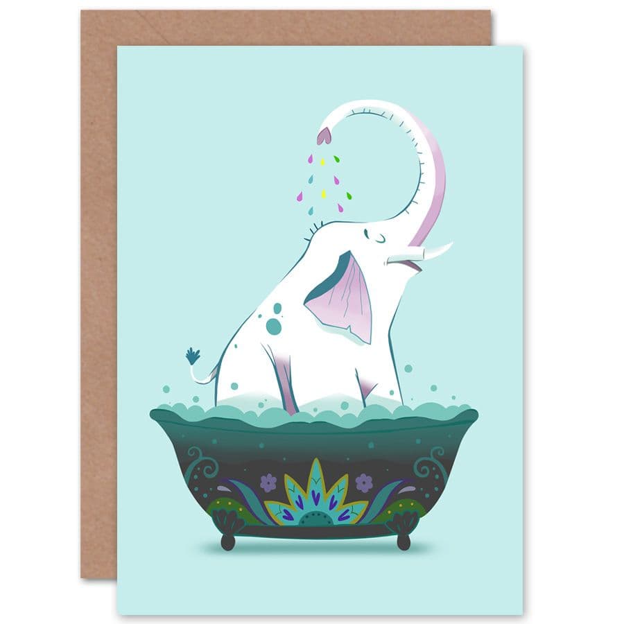 Elephant Shower Greetings Card