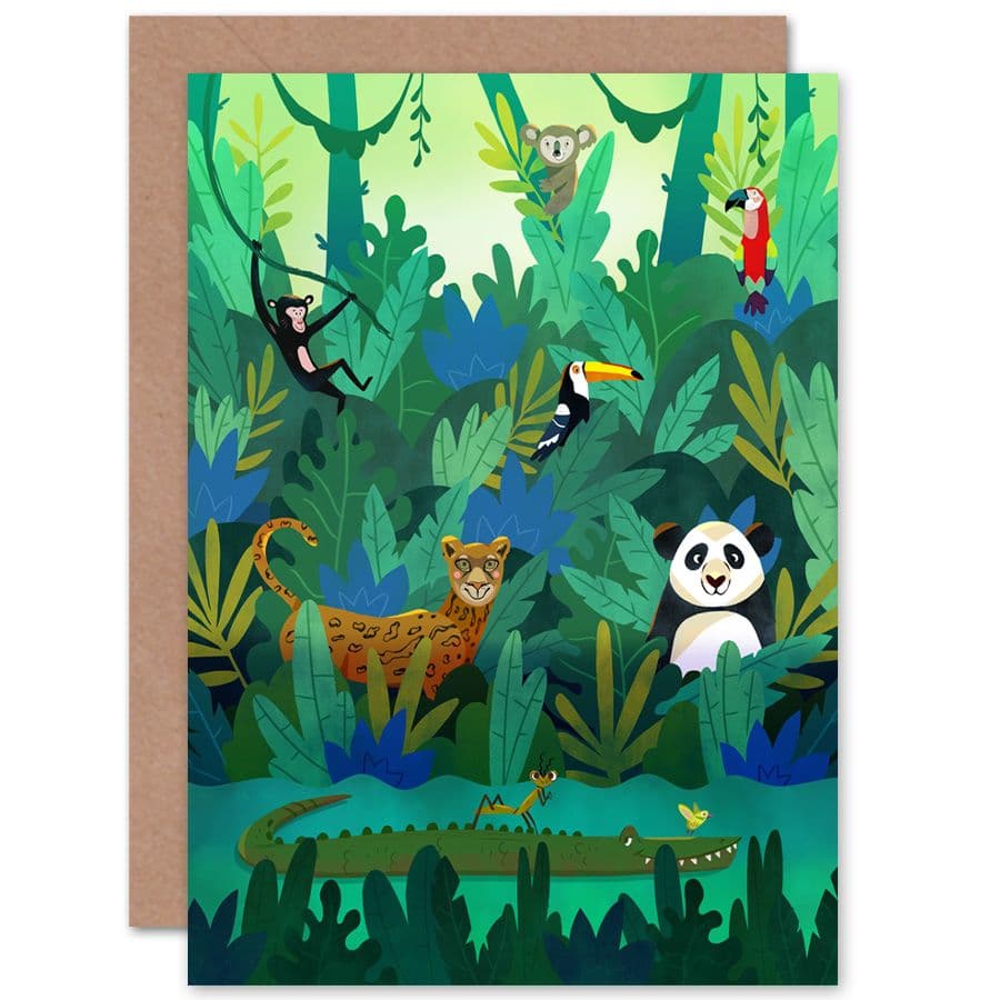 Jungle Animals Amazon Greetings Card