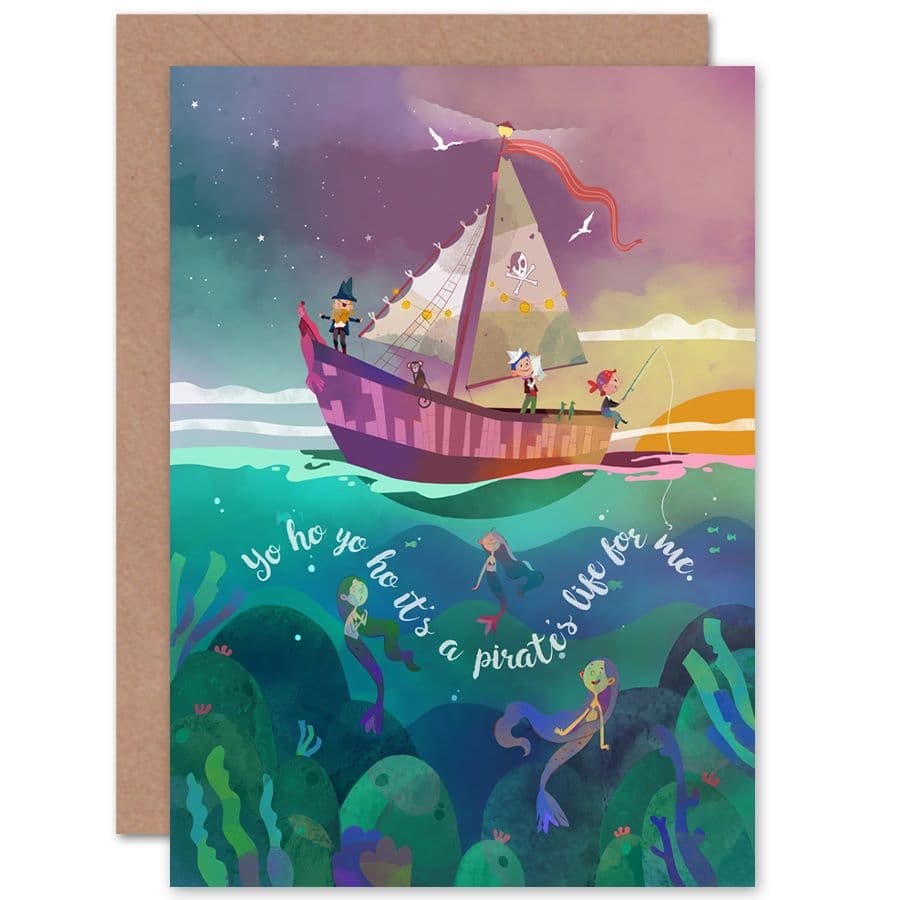 Pirates Life Mermaids Greetings Card