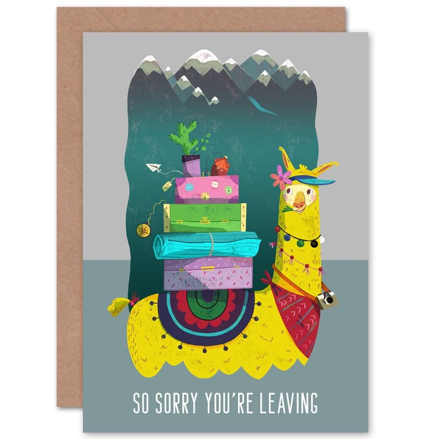 Llama Sorry Youre Leaving Greetings Card