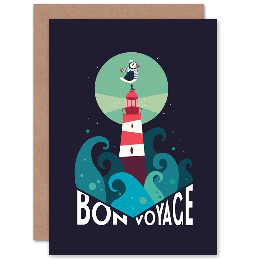Lighthouse Bon Voyage Farewell Greetings Card