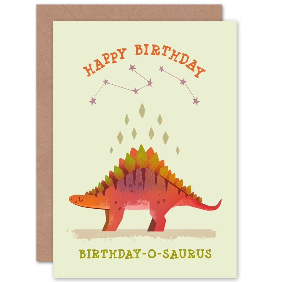 Dinosaur Stegosaurus Birthday Greetings Card