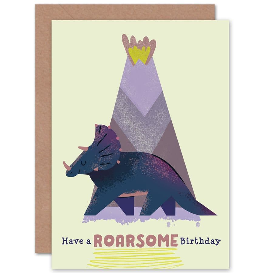 Dinosaur Triceratops Birthday Greetings Card