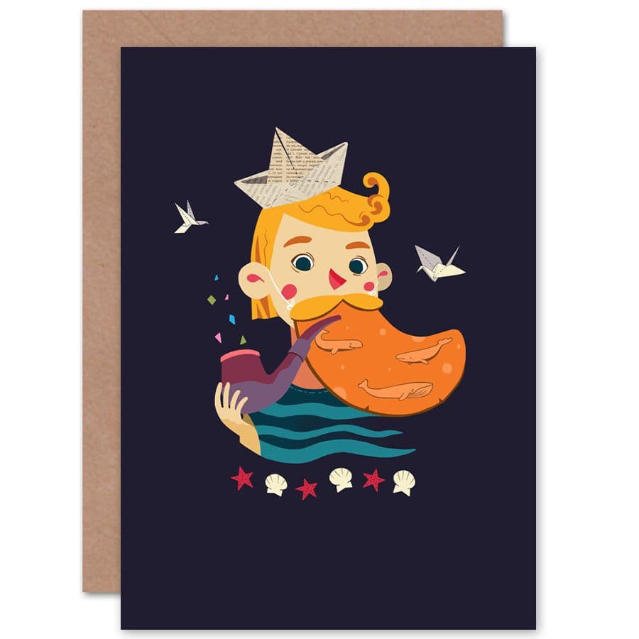 Nautical Boy Sailor Kids Children Cute Greetings Card