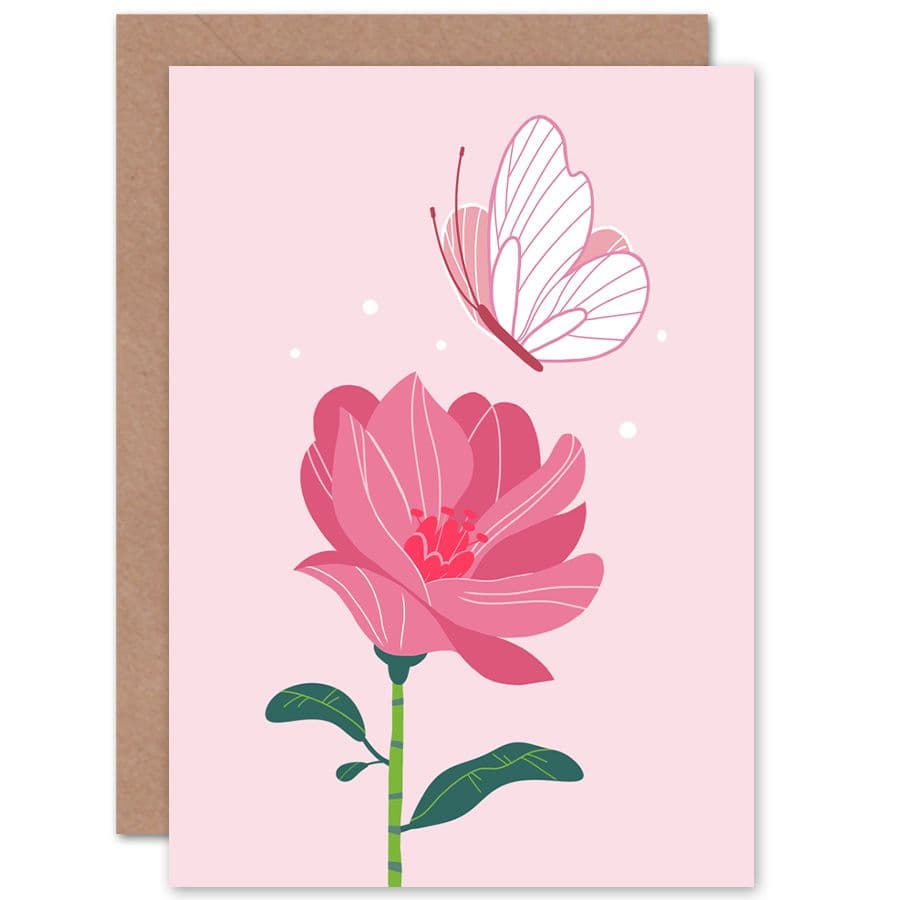 Magic Garden Butterfly Flower Greetings Card