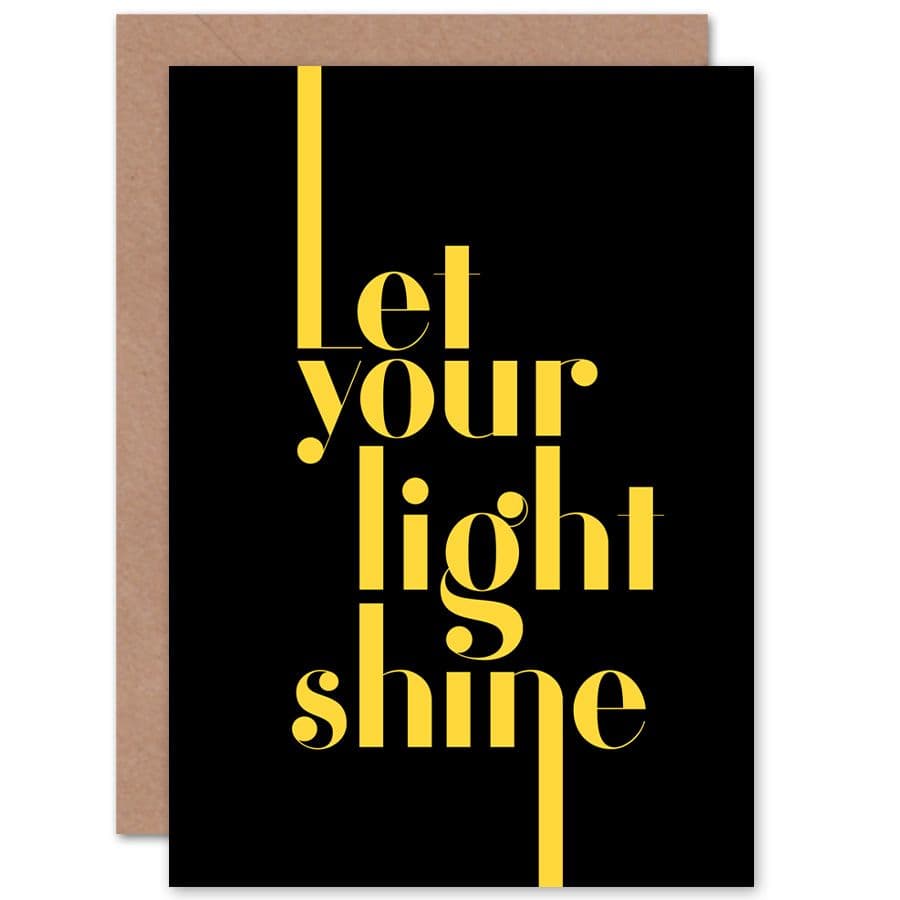 Extended Yellow Let Your Light Shine Greetings Card