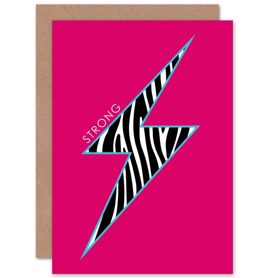 Zebra Strong Inspirational Motivational Greetings Card