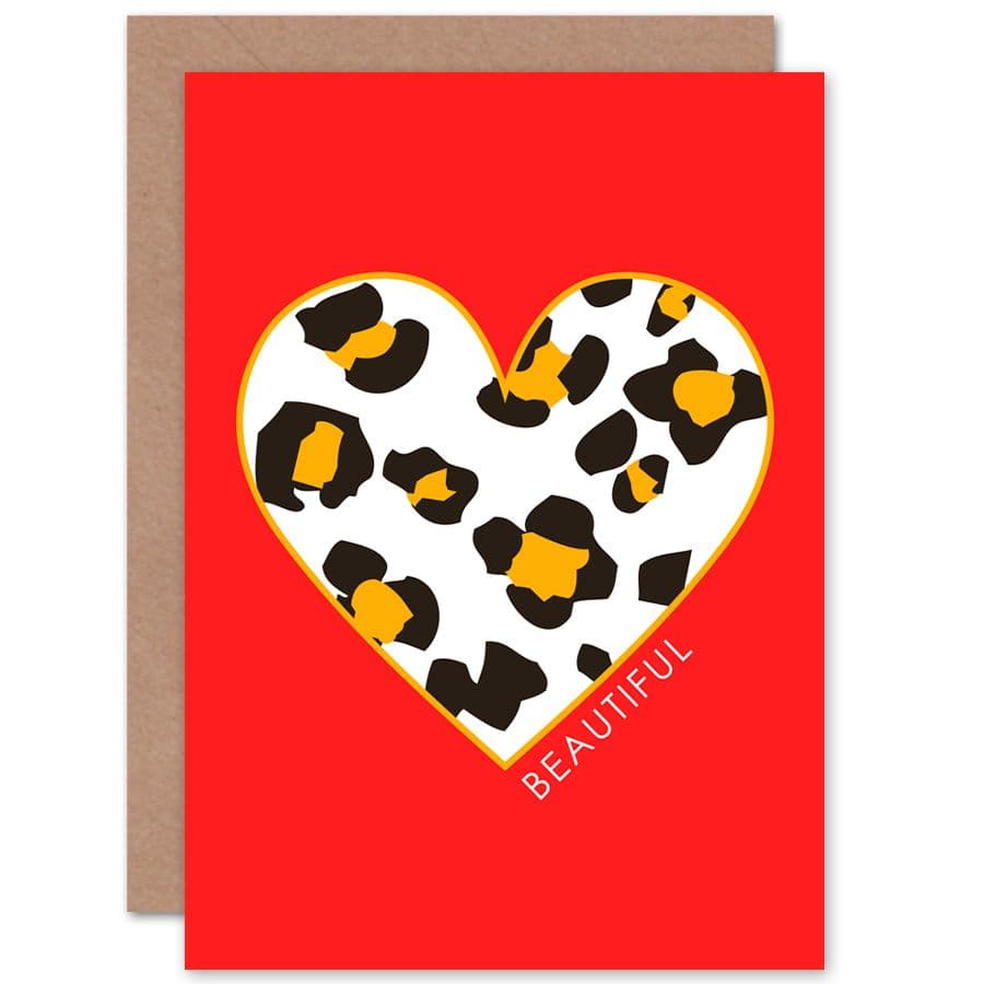 Red Leopard Beautiful Greetings Card