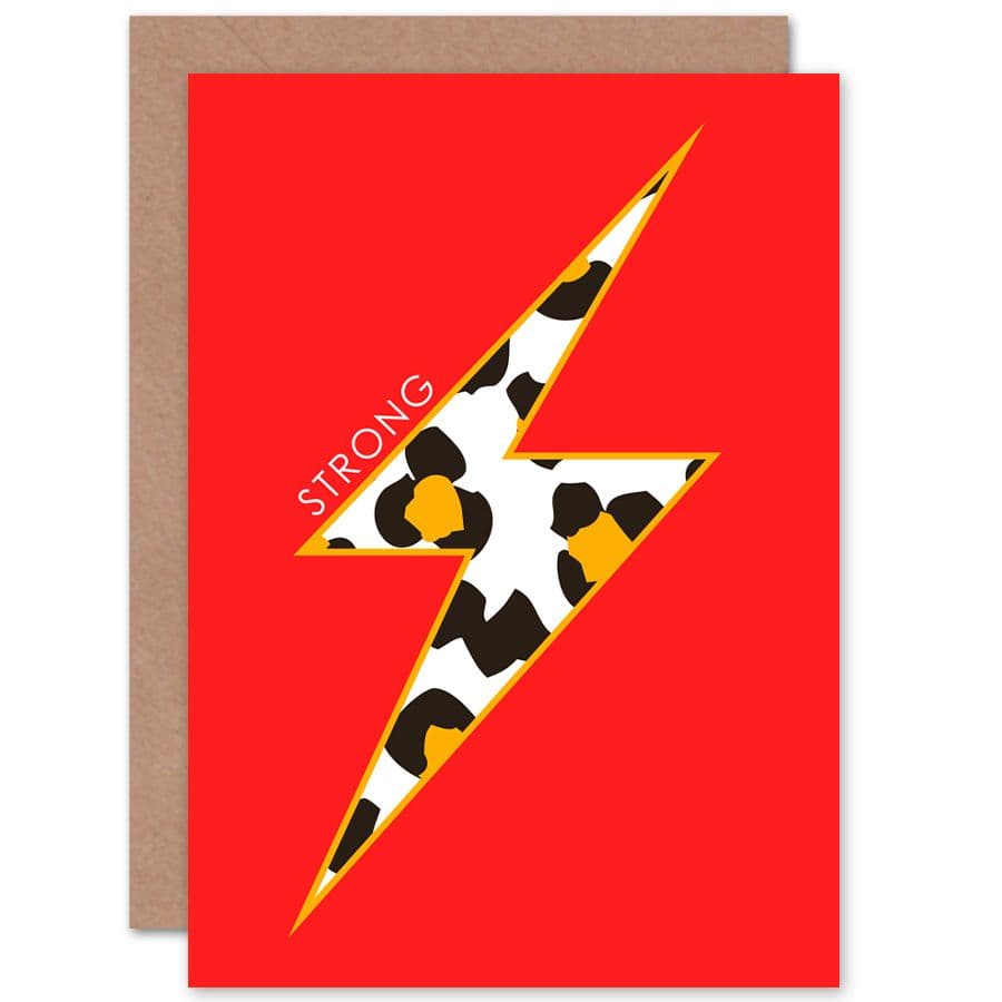 Leopard Strong Inspirational Motivational Greetings Card