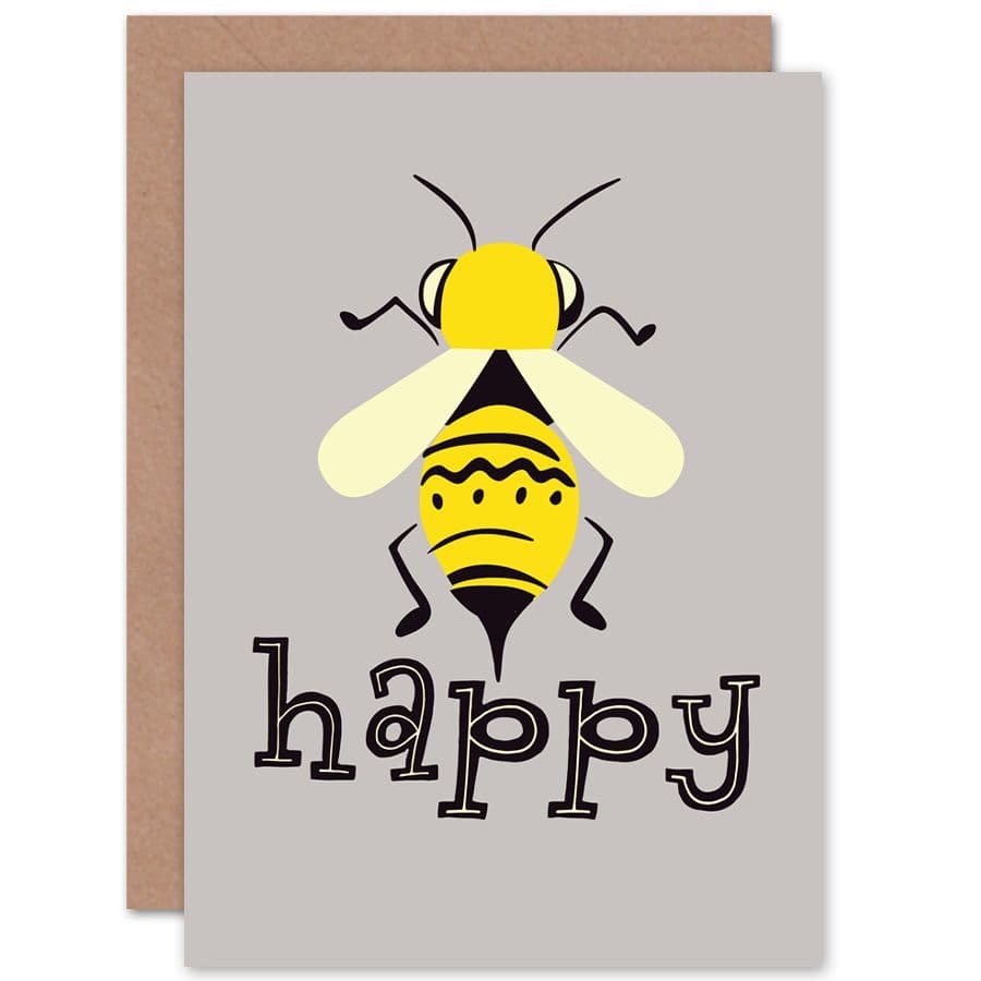 Be Happy Riddle Bee Greetings Card