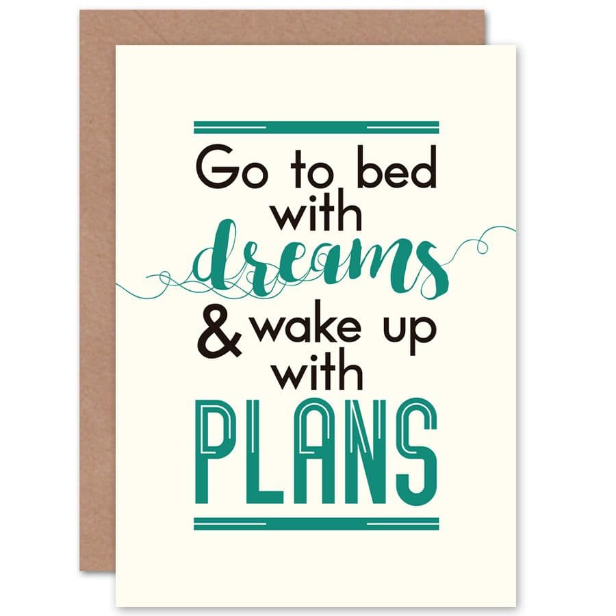 Bed Dreams Plans Wake Up Ambition Greetings Card