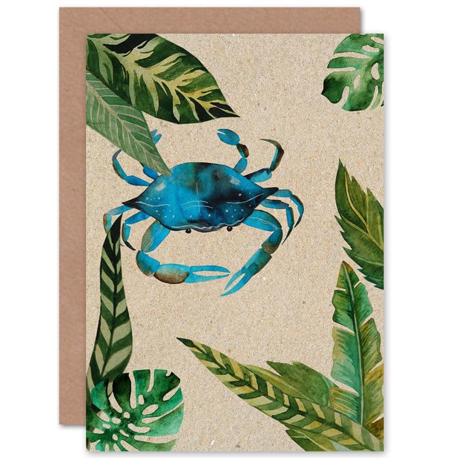 Crab Leaves Greetings Card