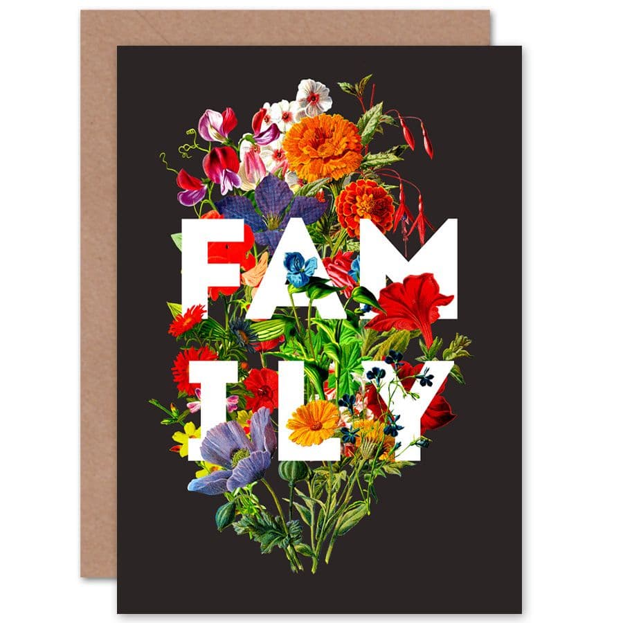 Floral Layered Quote Family Greetings Card