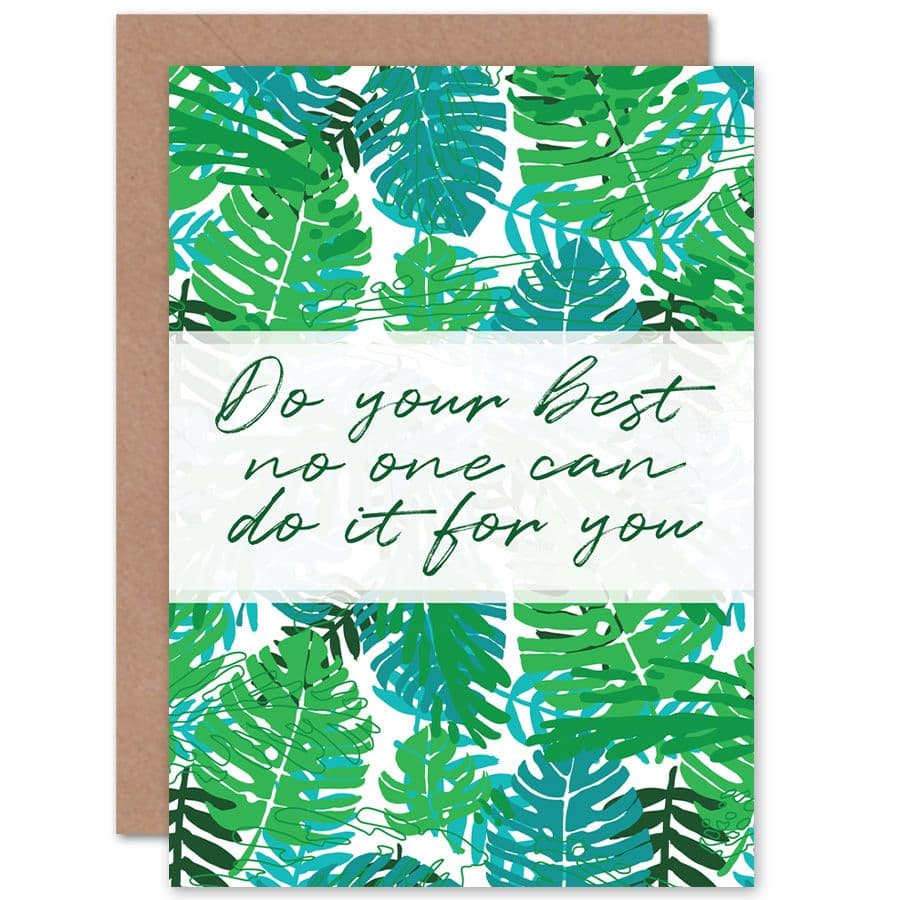 Motivational Do Your Best Jungle Green Typography Greetings Card