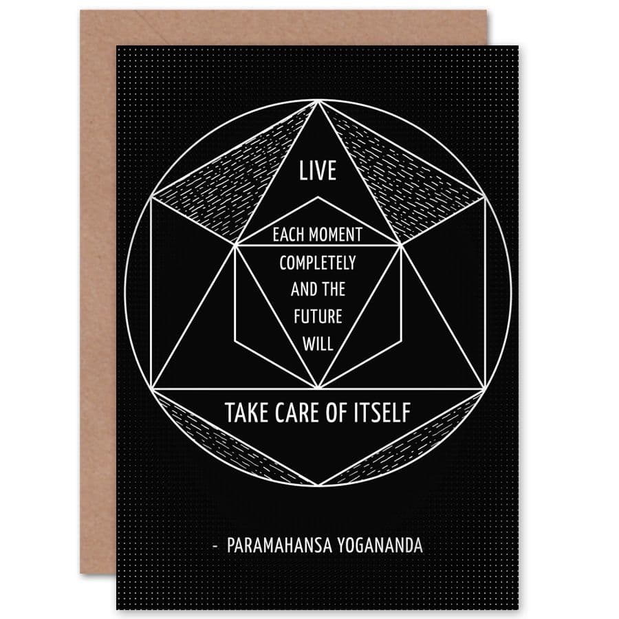 Motivational Live Each Moment Paramahansa Yogananda Greetings Card