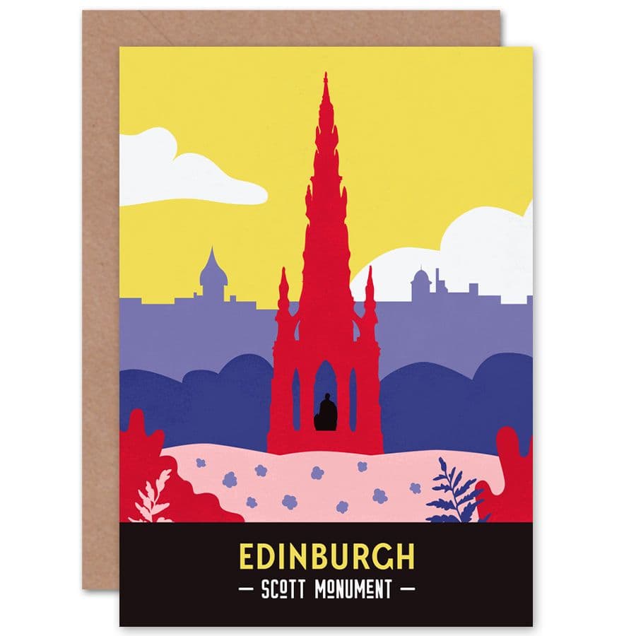 Scotland Travel Edinburgh Scott Monument Greetings Card