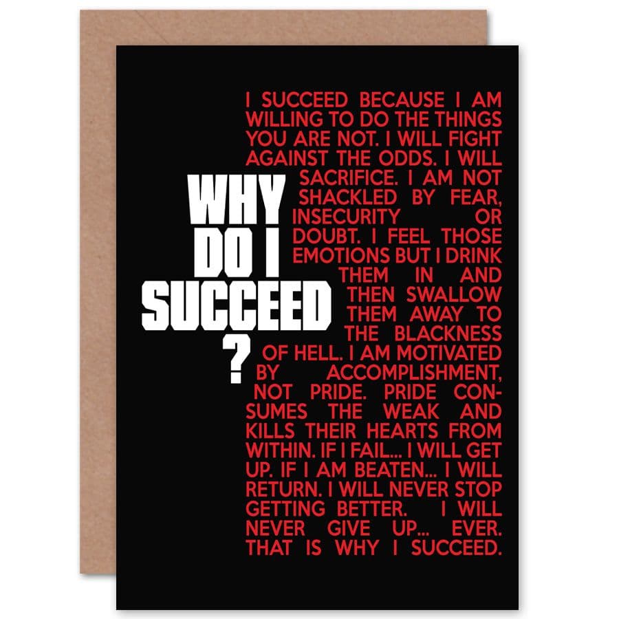 Sports Motivational Succeed Greetings Card