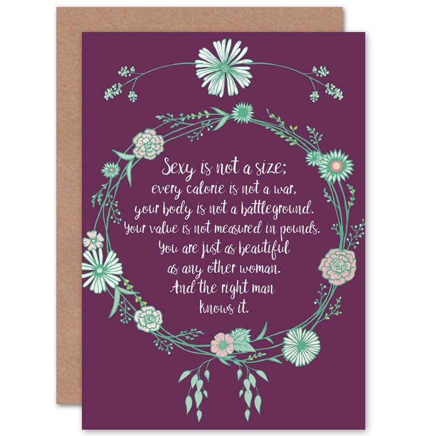 Woman Sexy Not A Size Floral Greetings Card