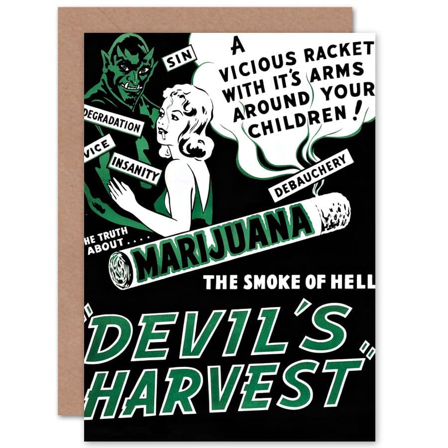 DevilS Harvest Marijuana Greetings Card