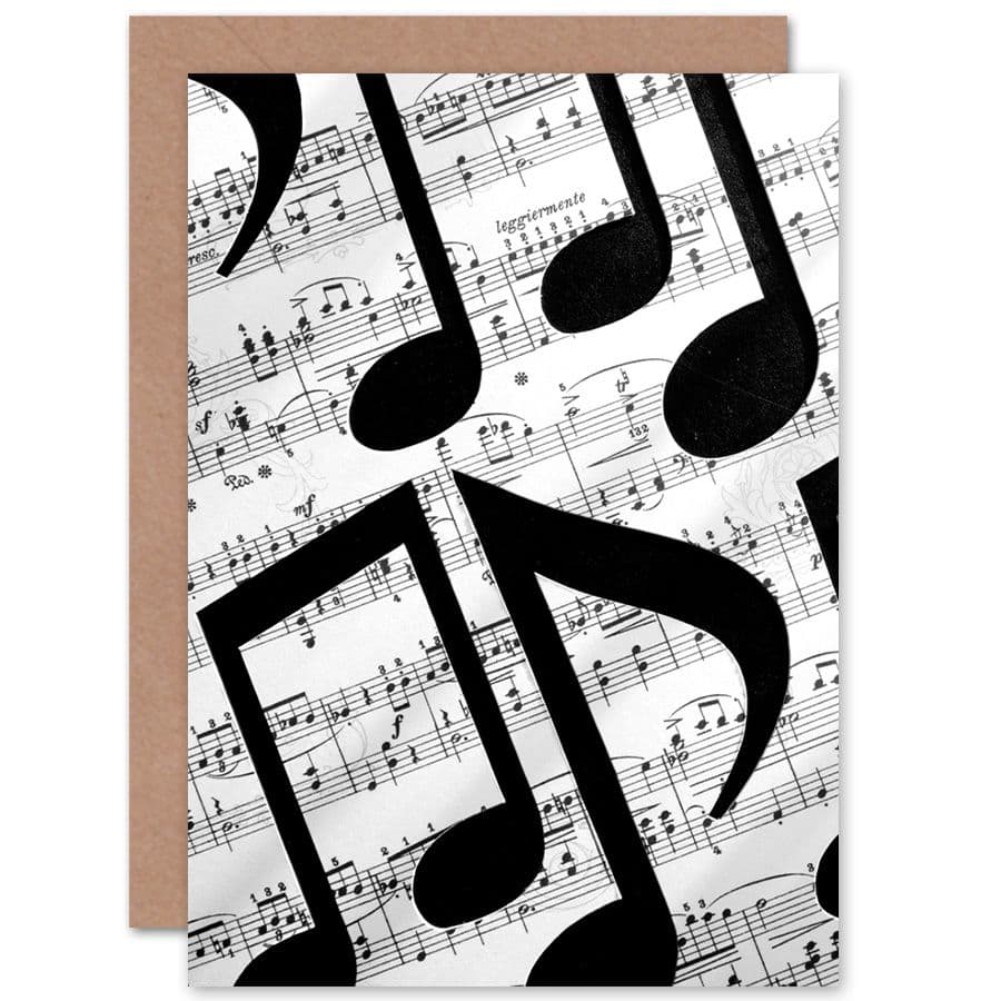Musical Notes Sheet Music Greetings Card