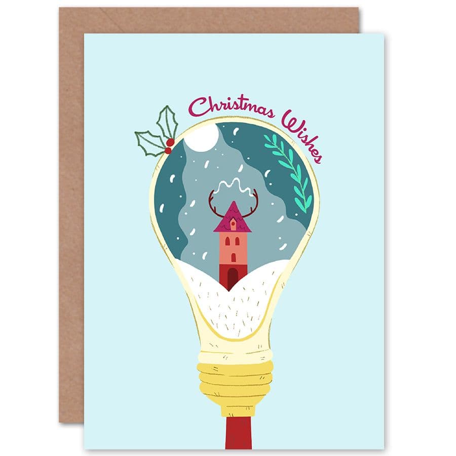 Cute Light Bulb Christmas Greetings Card