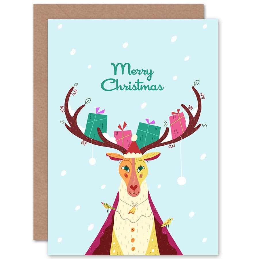 Cute Stag Christmas Greetings Card