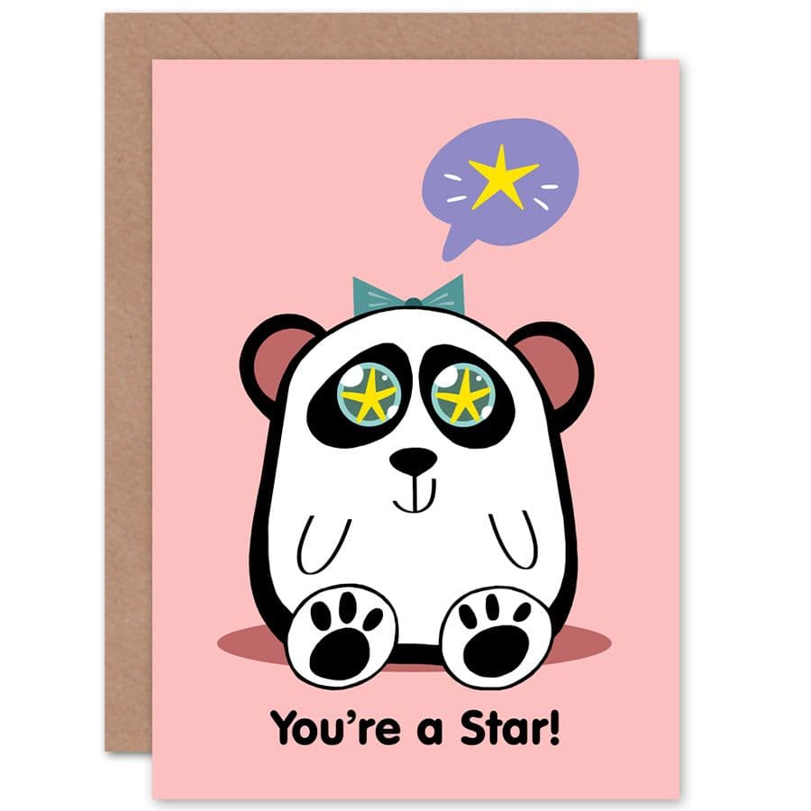 Kawaii Panda You're a Star Greetings Card