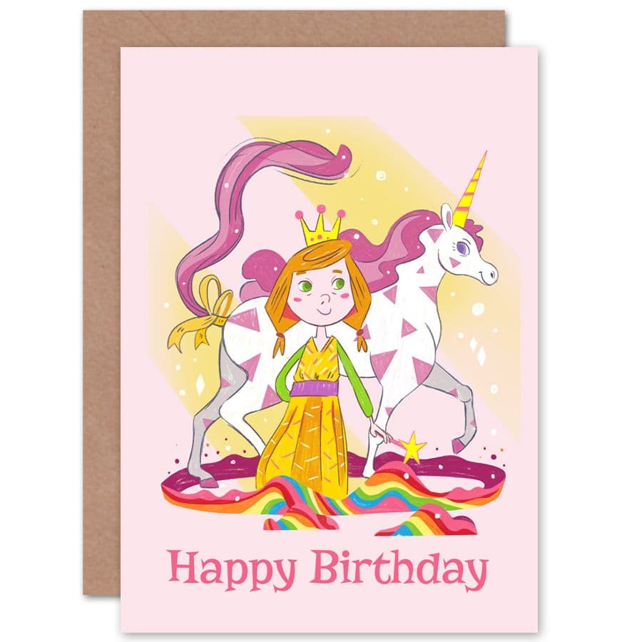 Unicorn Princess Magic Birthday Greetings Card