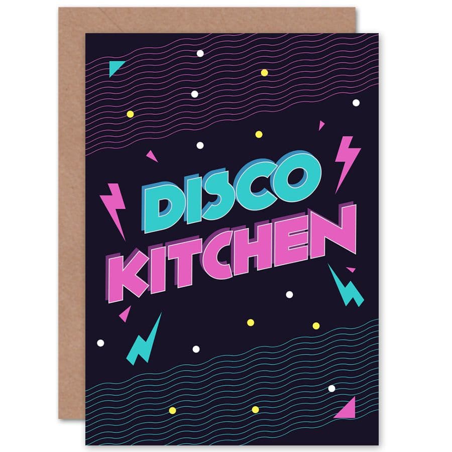 Disco Kitchen 80S Greetings Card