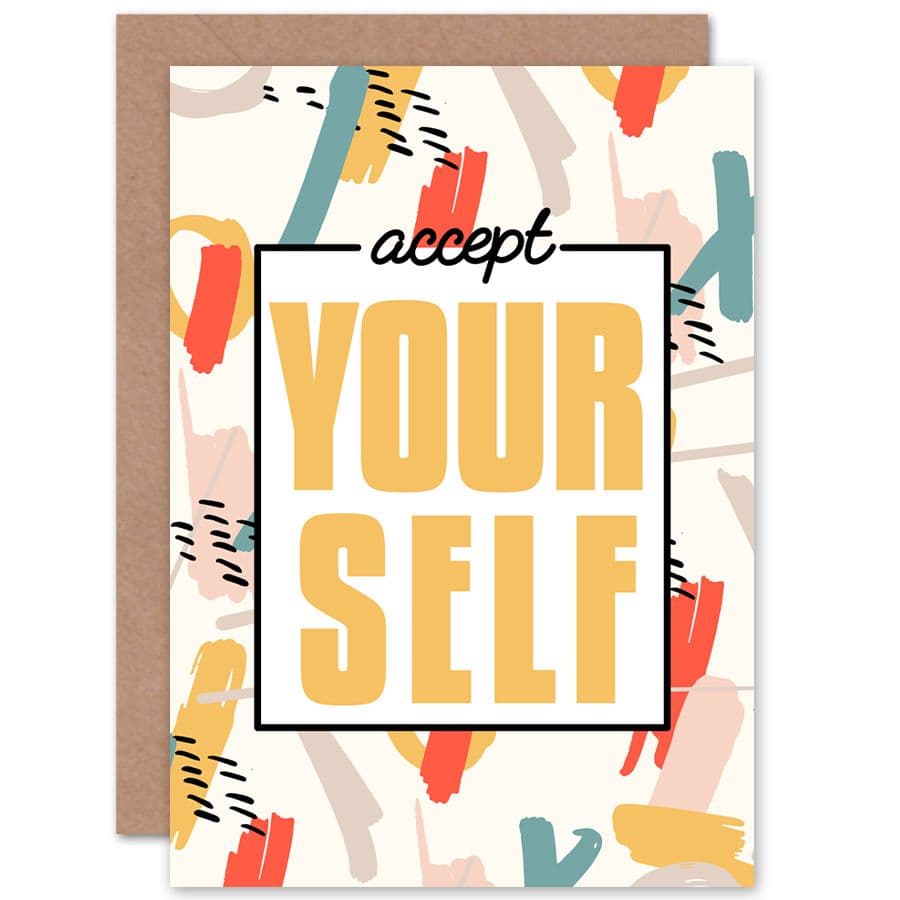 Accept Yourself Funky Affirmation Greetings Card