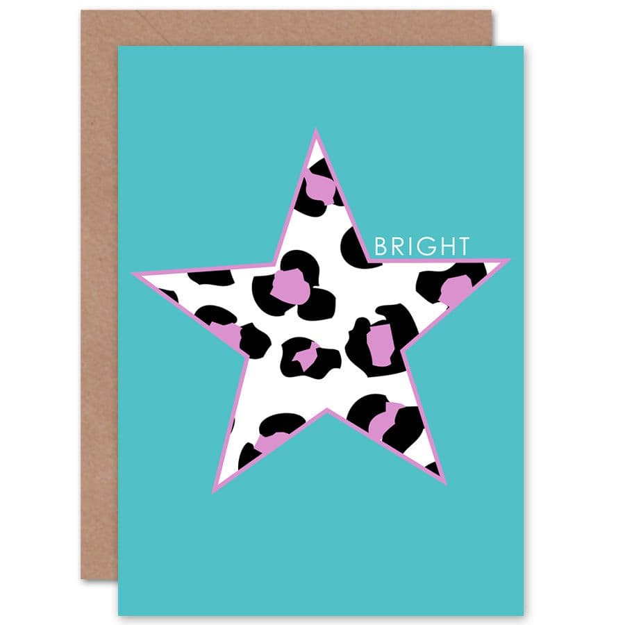 Leopard Purple Solid Bright Greetings Card