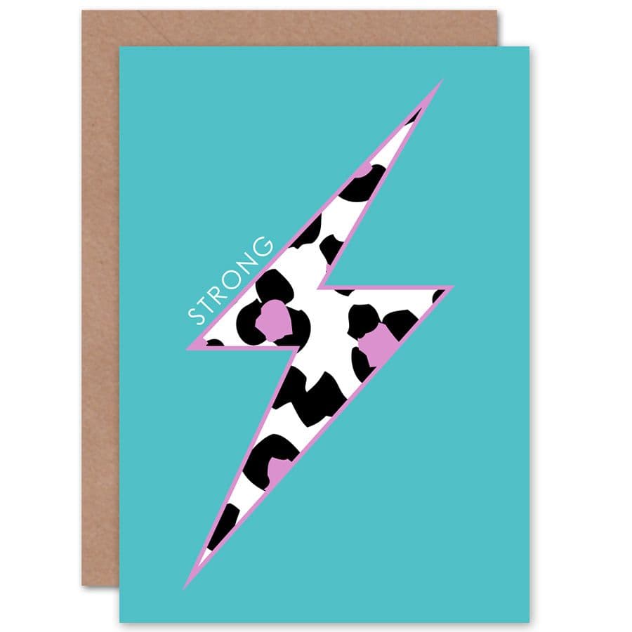 Leopard Blue And Purple Solid Strong Greetings Card