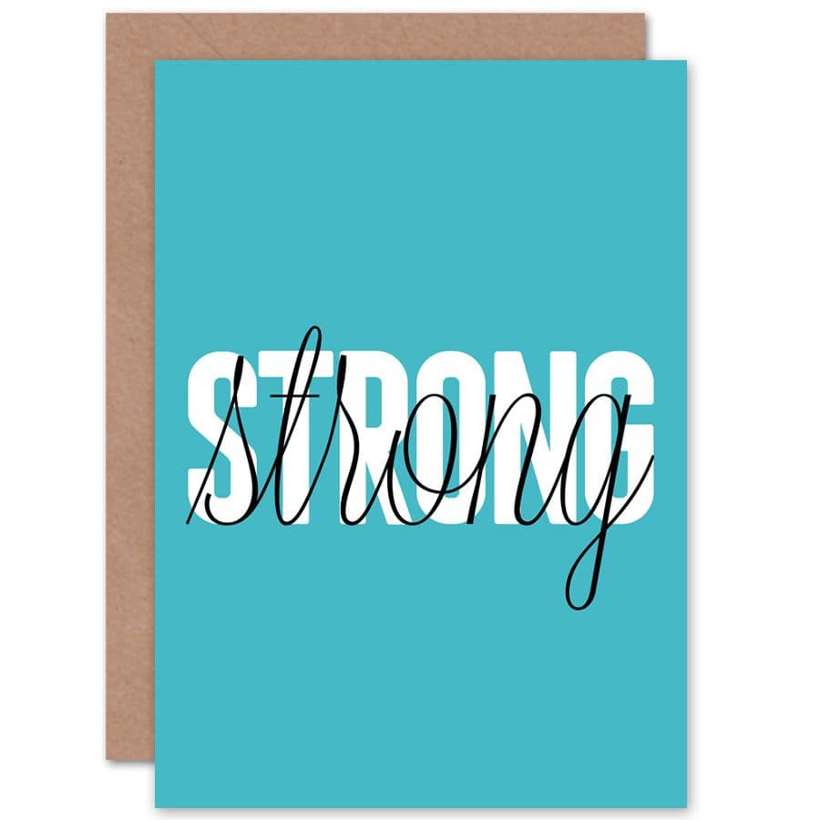 Solid Simple Words Strong Greetings Card
